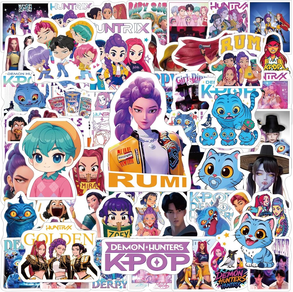 80Pcs Demon Hunters Stickers, Waterproof Vinyl Decals for Laptop, Water Bottle, Skateboard, Phone, Korean Hip Hop Aesthetic Holiday Gift for Fans