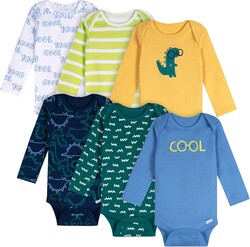 Onesies Brand, Unisex Baby, 6-Pack Long Sleeve Bodysuits