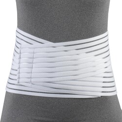 OTC Lumbosacral Support, 7-inch Lower Back, Lightweight Compression, Elastic, White, Large