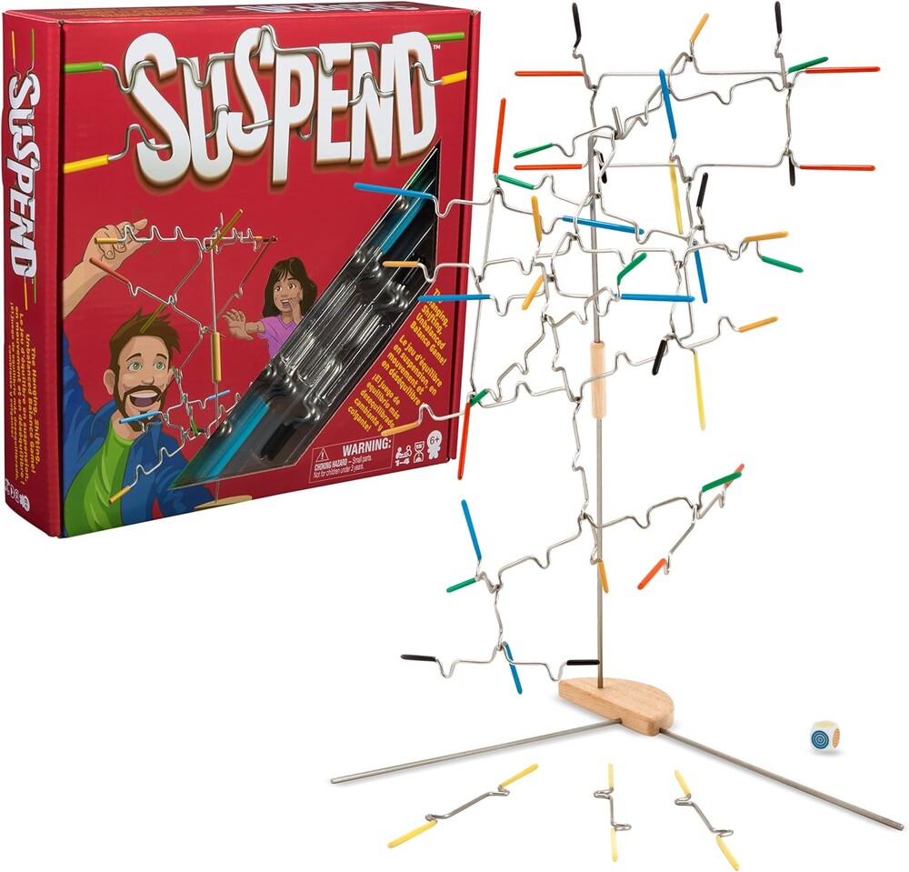 Spin Master Games, Suspend, A Balancing Family Game of Tricky Hangs & Steady Hands, Family Game Night, Learning Toy, 1-4 Players, for Ages 6 & Up