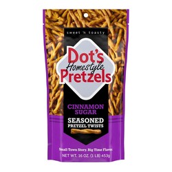 Dot's Pretzels Cinnamon Sugar Seasoned Pretzel Twist Snack, 16oz Grocery Sized Bag