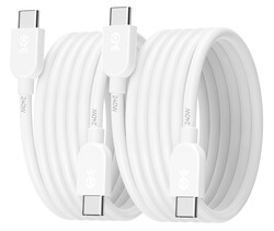 Cable Matters 2-Pack 240W USB C Charging Cable - 6ft, Up to [240W Charging, 480Mbps], No Video Support, USB C Charger Cable for MacBook Pro, iPadPro, Dell XPS, Surface Pro, White