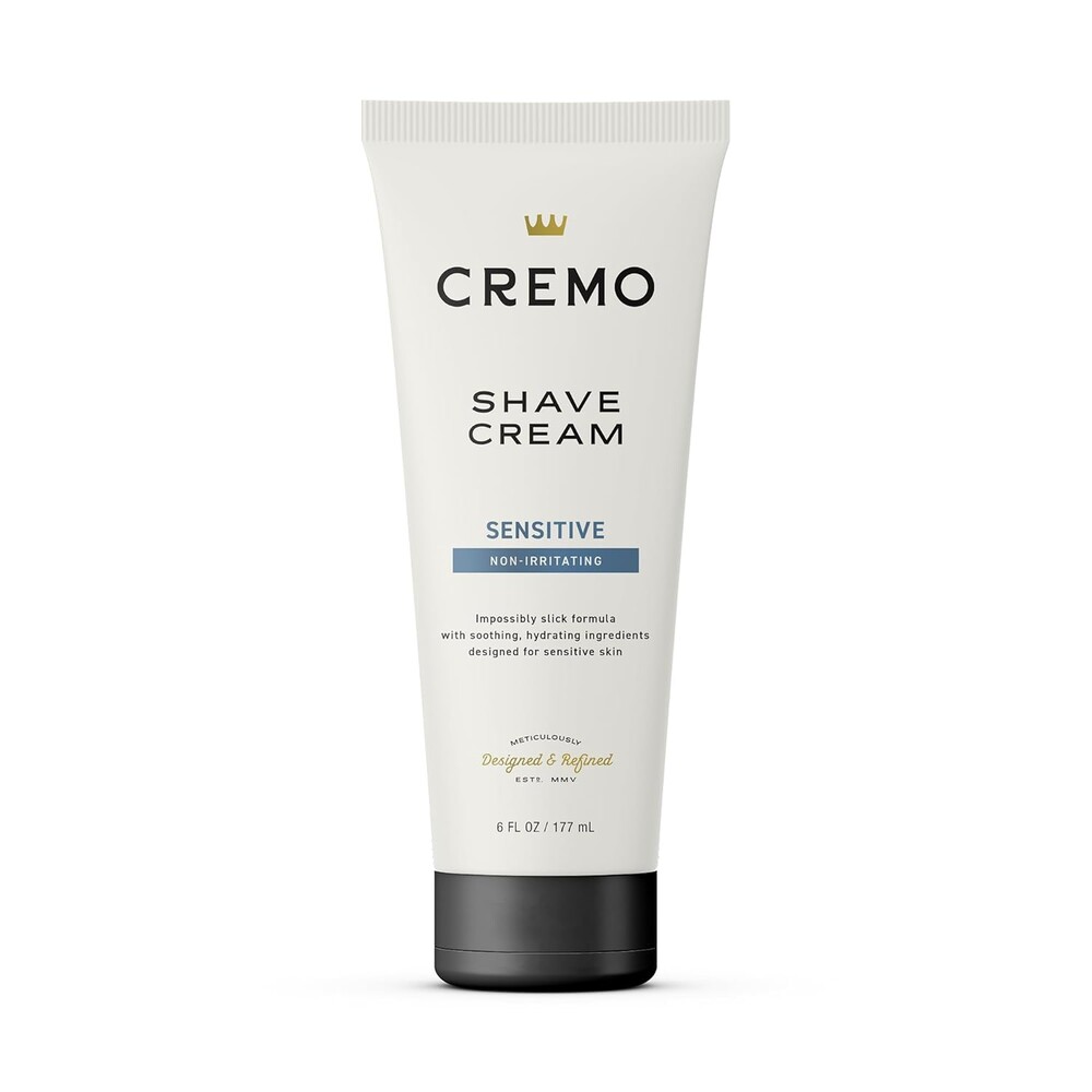 Cremo Sensitive Shave Cream, Astonishingly Superior Ultra-Slick Shaving Cream for Men, Fights Nicks, Cuts and Razor Burn, 6 Fl Oz