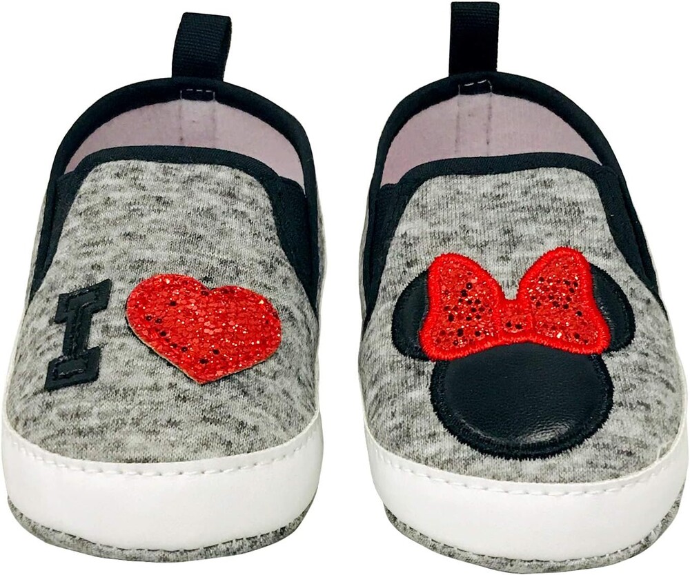 Disney Mickey & Minnie Mouse Infant Shoes – Adorable Slip-On Baby Shoes with 3D Character Design and Hook and Loop Closure, Easy On and Off – Sizes 3-18 Months