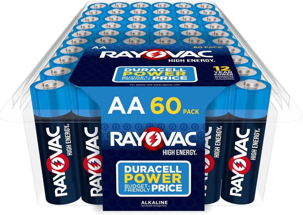 Rayovac AA Batteries, Double A Battery Alkaline, 60 Count
