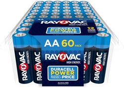 Rayovac AA Batteries, Double A Battery Alkaline, 60 Count