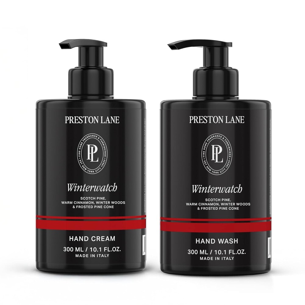 Preston Lane Hand Soap & Lotion Set, Winterwatch Scent – Hydrating Hand Wash and Moisturizing Hand Cream Duo | Clean Ingredients, Vegan & Cruelty Free Bathroom and Kitchen Essentials Gift Set