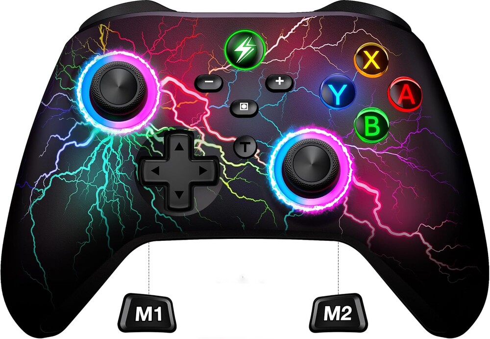 Upgraded Wireless Switch 2 Controller for Nintendo Switch/OLED/Lite - Hall Effect Triggers, RGB, Programmable Back Buttons - Also for iOS/Android, Wired PC Gaming