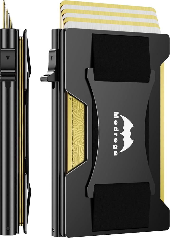 Smart Wallet for Men Slim Minimalist: Metal Pop Up Wallet - RFID Front Pocket Credit Card Holder - Gift for Male Husband at Anniversay Brithday