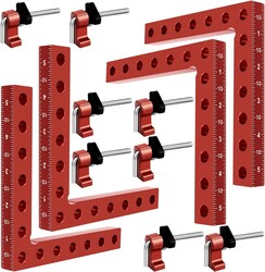 90 Degree Clamp, Cabinet Clamp, 5.5" x 5.5"(14 x 14cm) Aluminum Alloy Right Angle square Tool, Corner Clamps for Woodworking Tools, Right Angle Clamp, Drawers, Picture Frame (4pack)