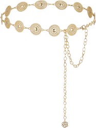 Xindojuz 1 PCS Western Belt for Women, Metal Gold Chain Belt for Dress, Country Boho Cowgirl Waist Chain for Jeans Concho Concert Gold Chains Hip Belts (116 cm)