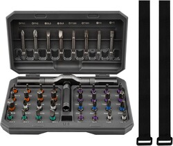 42 in 1 Magnetic Screwdriver Set DIY Ratchet Screwdriver Multi Bit Magnetic Drive Set with Detachable Ratchet Handle Portable Compact Repair Tool Kit(COLOR:black)