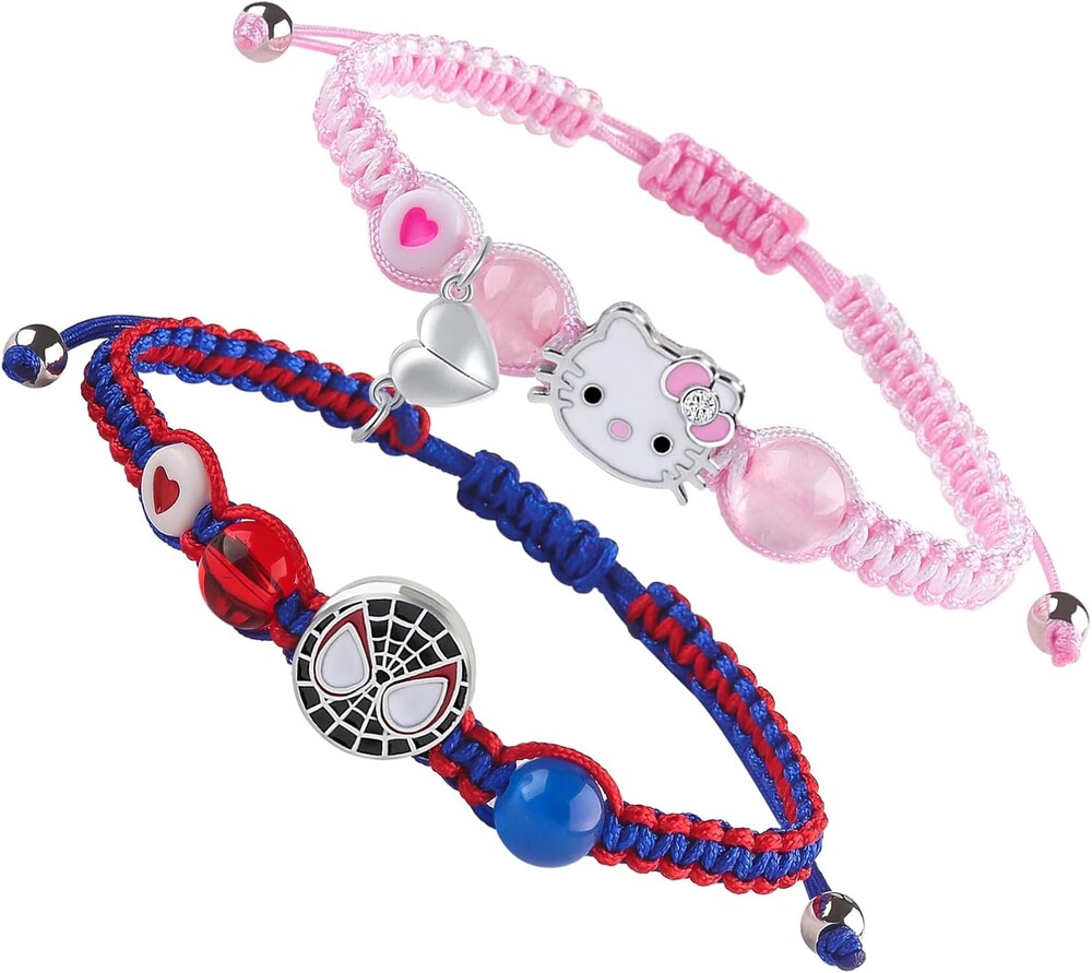 YUZHEJIE Cute Cat Bracelet Stuff Kawaii Matching Bracelets Set Crystal Bead Friendship Bracelets Birthday Christmas Valentine's Day BFF Distance Jewelry Gifts for Women Girlfriend Best Friend Sister