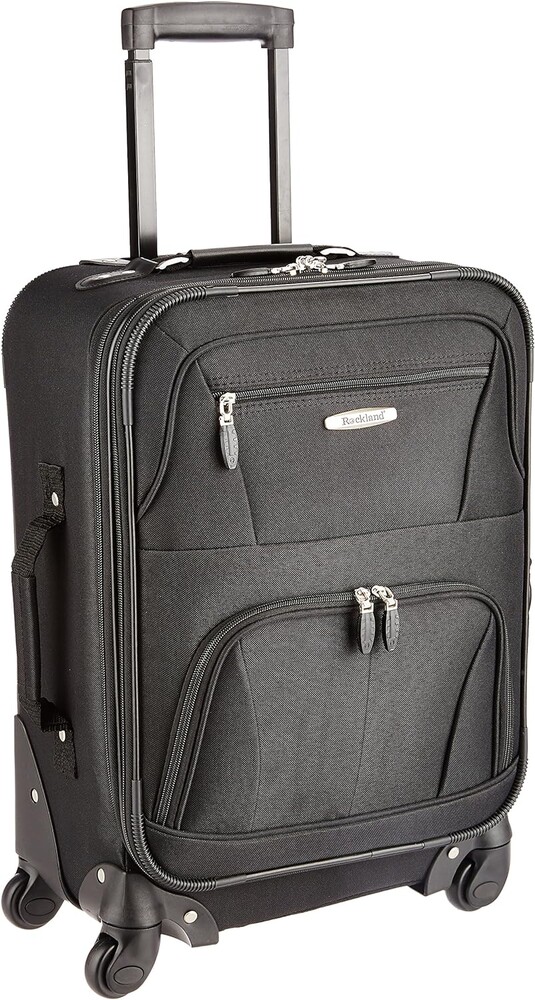 Rockland Expandable Spinner Carry On, Black, 19-Inch