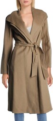 TAHARI Women's Slim Fit Double-faced Soft Wool Blend Wrap Coat With Tie Belt – Long Wool Coat