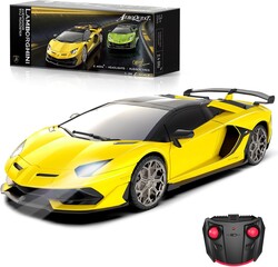 Lamborghini Remote Control Car, 1:24 Scale Electric Sport Racing Hobby Toy Car Lamborghini Model Vehicle for Boys Girls Birthday Gifts, Yellow