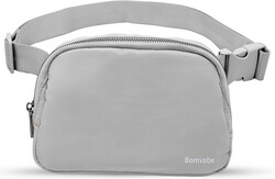 Crossbody Bag for Women, Small Fanny Pack with Adjustable Strap 32" to 51" for Girls Boys, Mini Belt Bag 1L, Waist Bag Lightweight for Travel Sport Running Cycling Hiking, Grey
