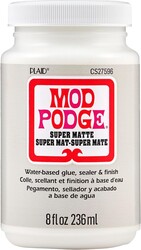 Mod Podge Super Matte, Premium All-in-One Glue, Sealer, and Finish, 8 fl oz, CS27596