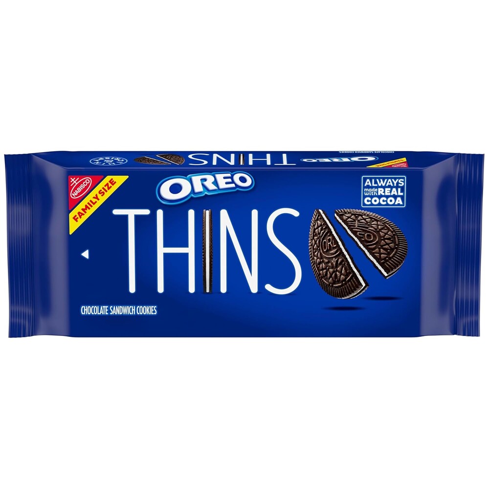 OREO Thins Chocolate Sandwich Cookies, Family Size, 11.78 oz