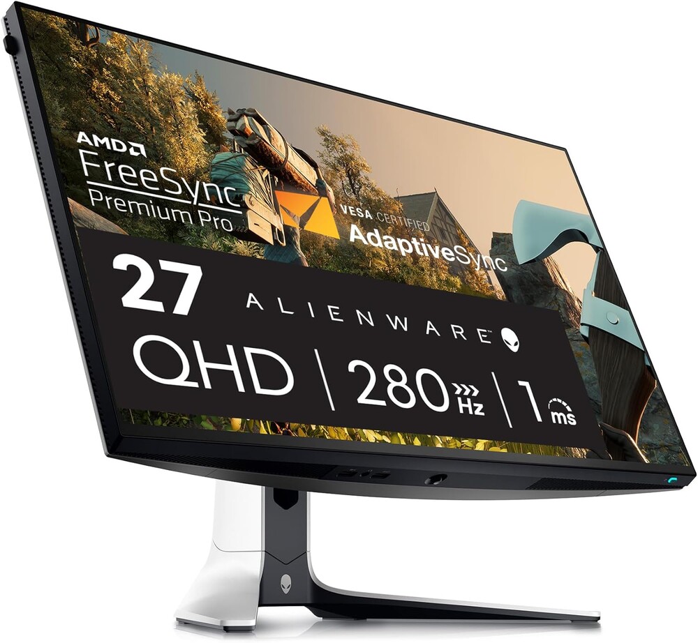 Alienware AW2723DF Gaming Monitor - 27-inch (2560 x 1440) 240Hz Display (DP 1.4), 1ms Response Time, NVIDIA G-Sync, Preset OSD Modes, Height/Tilt/Swivel/Pivot Adjustability - Lunar Light