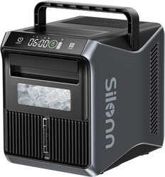 Silonn Portable 4-Power Ice Maker - 9 Cubes in 6 Mins, 22lbs/Day | 12V/24V Car & 100-240V AC Solar-Ready, Auto-Clean Countertop Ice Machine for Camping, RV, Home & Outdoor (No Plumbing Needed)