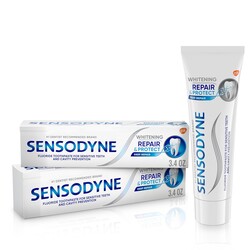 Sensodyne Repair and Protect Whitening Toothpaste, Toothpaste for Sensitive Teeth and Cavity Prevention, 3.4 oz (Pack of 2)