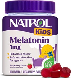 Natrol Kids Melatonin 1mg, for Restful Sleep, 90 Raspberry-Flavored Gummies