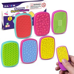 Sensory Magnetic Fidget Toys for Kids Adults, Silicone Fidget Slider Stress Anxiety Relief, Autism ADHD Sensory Toys, Classroom Office Desk Must Haves - Travel School Birthday Gifts