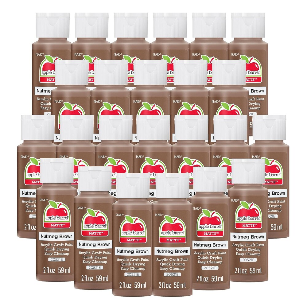 Apple Barrel Acrylic Paint in Assorted Colors (2 Ounce), 20521E Nutmeg Brown (Pack of 24)