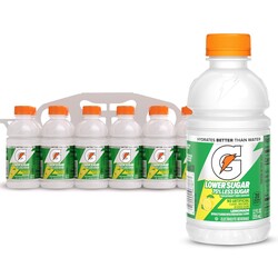 Gatorade Lower Sugar Electrolyte Sports Drink, Lemonade, 12 fl oz Bottles, (12 Pack), 75% Less Sugar, No Artificial Flavors, No Artificial Sweeteners, No Artificial Colors, Hydration