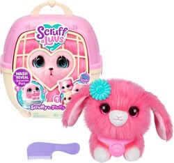 SCRUFFALUVS Pink Surprise Pet, Mystery Plush Toys, Stuffed Animals, Wash to Reveal 1 of 3 Rescue Surprise Toy Pets: Puppy, Bunny, or Kitty - Includes 8.7" Deluxe Carrier - Styles May Vary