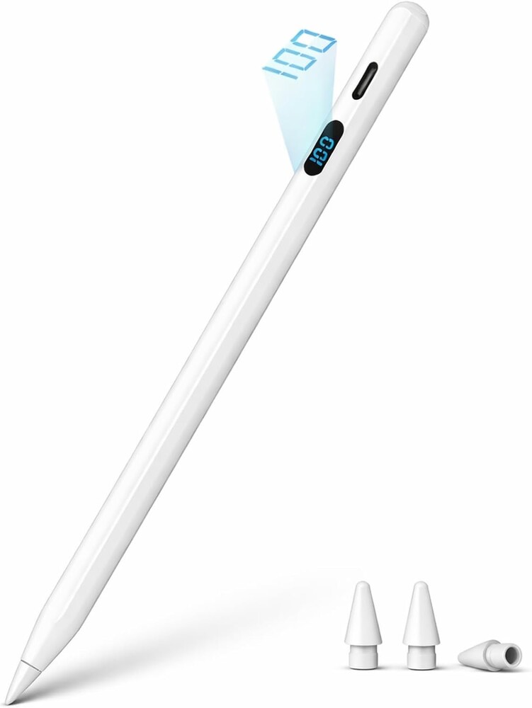 A-PCE iPad Pencil for Apple iPad 2018-2026, Fast Charging Pencil with LED Power Display, Stylus Pen for iPad 11/10/9/8/7/6th Gen, Air 5/4/3/M4/M3/M2, Pro 13"/12.9"/11"/M4, Mini 7/6/5th, White