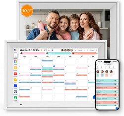 Digital Calendar, 10.1'' Electronic Calendar Chore Chart, Smart WiFi Touchscreen Interactive Family Schedules, Electronic Organizer for Monthly, Weekly and Daily Agenda