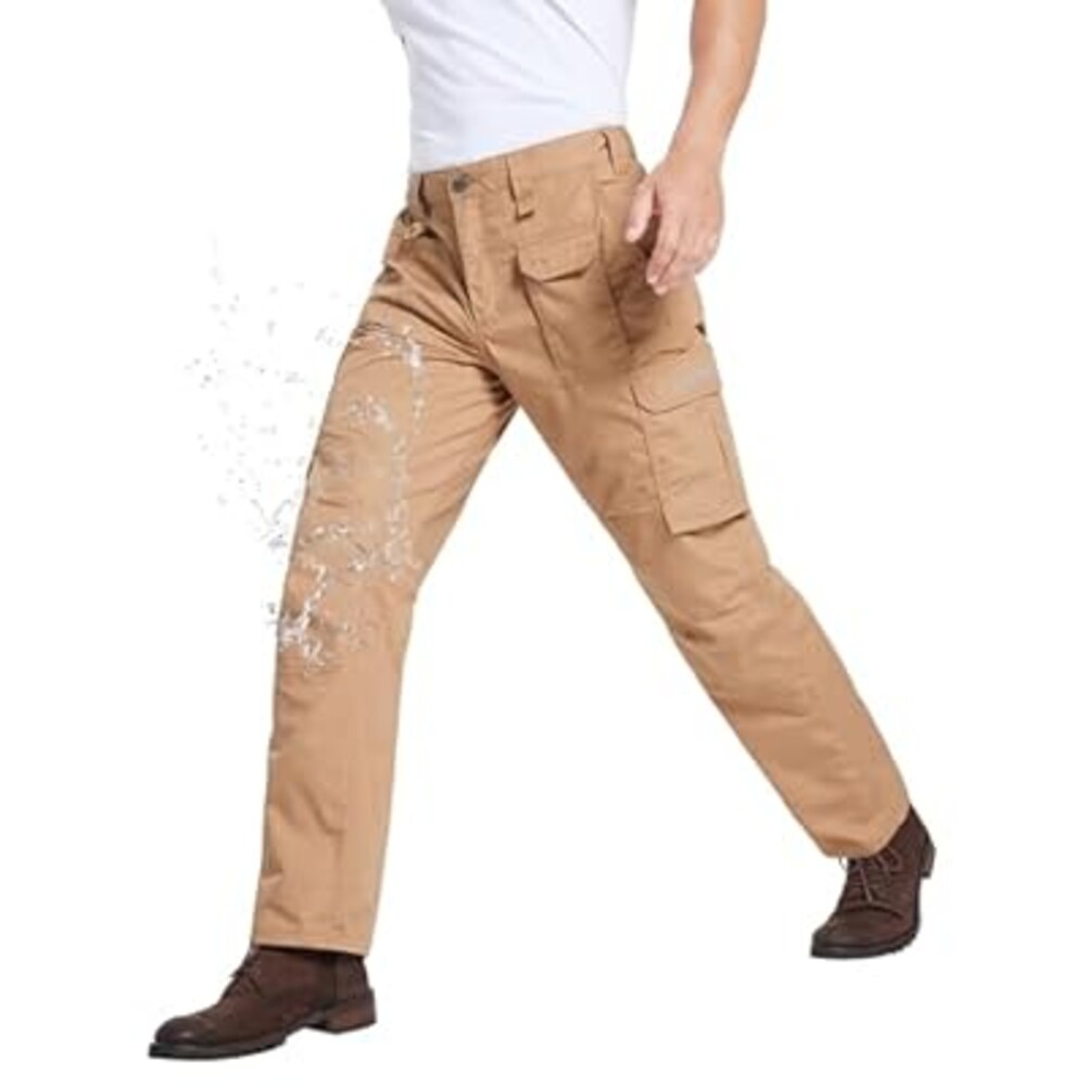 DURAWERK Men's Cargo Pants, Water Resistant Work Pants, Durable Ripstop Tactical Pants, EDC Hiking Pants, Hunting Pants