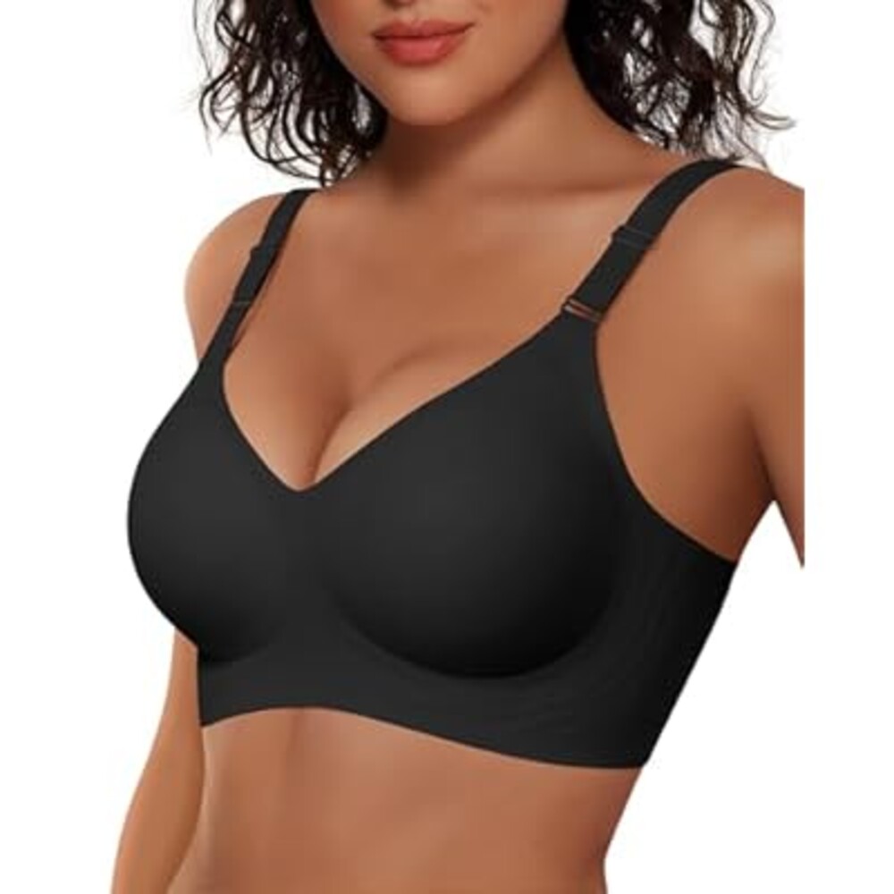 Vertvie Womens Wireless Jelly Bras No Underwire Push Up Seamless Bra Supportive Full Coverage Bralette Regular and Plus Size