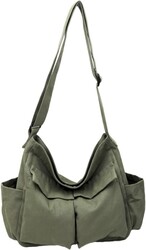 Cute Canvas Tote Bag for School/Work/Travel, Large Crossbody Messenger Bag Laptop Shoulder Bag