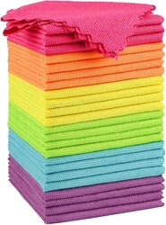 Orighty Microfiber Cleaning Cloth, 24 Pack Highly Absorbent Cleaning Rags, Household Cleaning Supplies, Reusable Lint Free Cloths Microfiber Rag for House, Kitchen, Car Care, 12x11 inch
