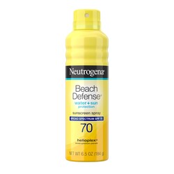 Neutrogena Beach Defense SPF 70 Sunscreen Spray, Broad Spectrum, Lightweight & Fast Absorbing, Oxybenzone & Octinoxate Free, Hawaii Act 104 Compliant Face & Body Sunscreen, 6.5 oz