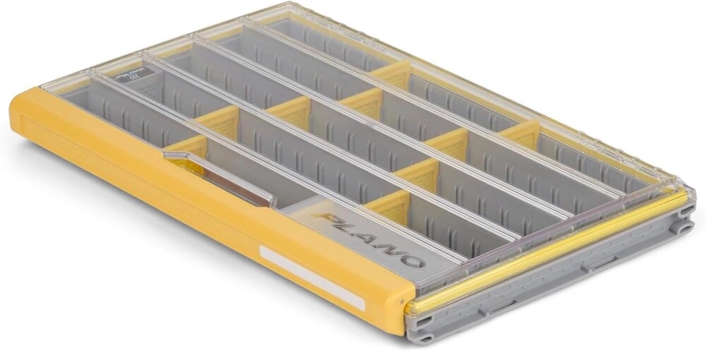 Plano EDGE 3700 Premium Thin Tackle Utility Box, Clear and Yellow, Waterproof and Rust-Resistant Bait and Tackle Box Storage Organization