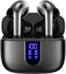 TAGRY Bluetooth Headphones True Wireless Earbuds 60H Playback LED Power Display Earphones with Wireless Charging Case IPX5 Wa