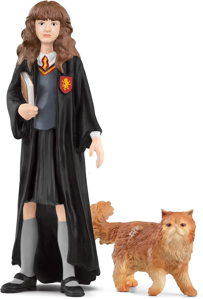 Schleich Harry Potter - Hermonie and Crookshanks Cat Figurines - 2 PC Harry Potter Set - Wizarding World Collectible Figures for Kids and Adults - Toys for Ages 6+ | 42635