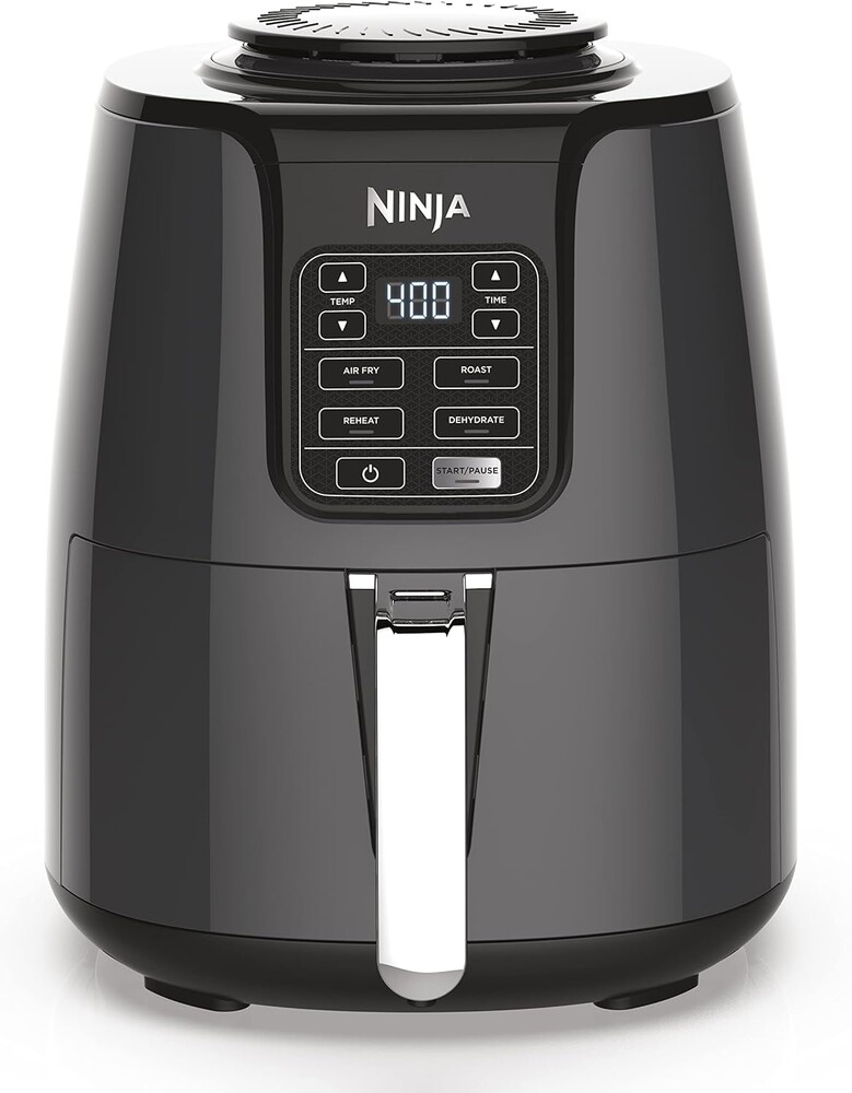 Ninja Air Fryer | 4 QT Capacity | 4-in-1 Roast, Crisp, Roast, Reheats, & Dehydrates | Dishwasher Safe Parts | 105°F-400°F | Includes 20 Easy & Healthy Recipes | 1550 watt | Grey | AF101