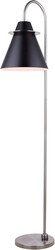 Canarm Talia Floor Lamp, 66-Inch Modern Lamp in Matte Black and Silver Finish with ON-Off Shade Switch for Living Room Lighting