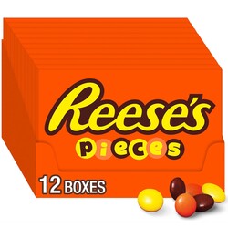 REESE'S PIECES Peanut Butter in a Crunchy Shell, Candy Boxes, 4 oz (12 Count)