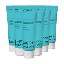 ATTITUDE Extra Gentle Hair Conditioner, Soothes Dry Scalp, Naturally Derived Ingredients, Vegan Detangler, Dermatologically Tested, Unscented, 8 Fl Oz (Pack of 6)