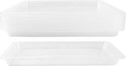 10 Pack Clear Plastic Art Trays, 13.4 x 9.8 inch Large Arts and Crafts Activity Sensory Paint Trays, Kids Serving Tray for DIY Projects, Painting, Beads for Classroom Home School Organizer