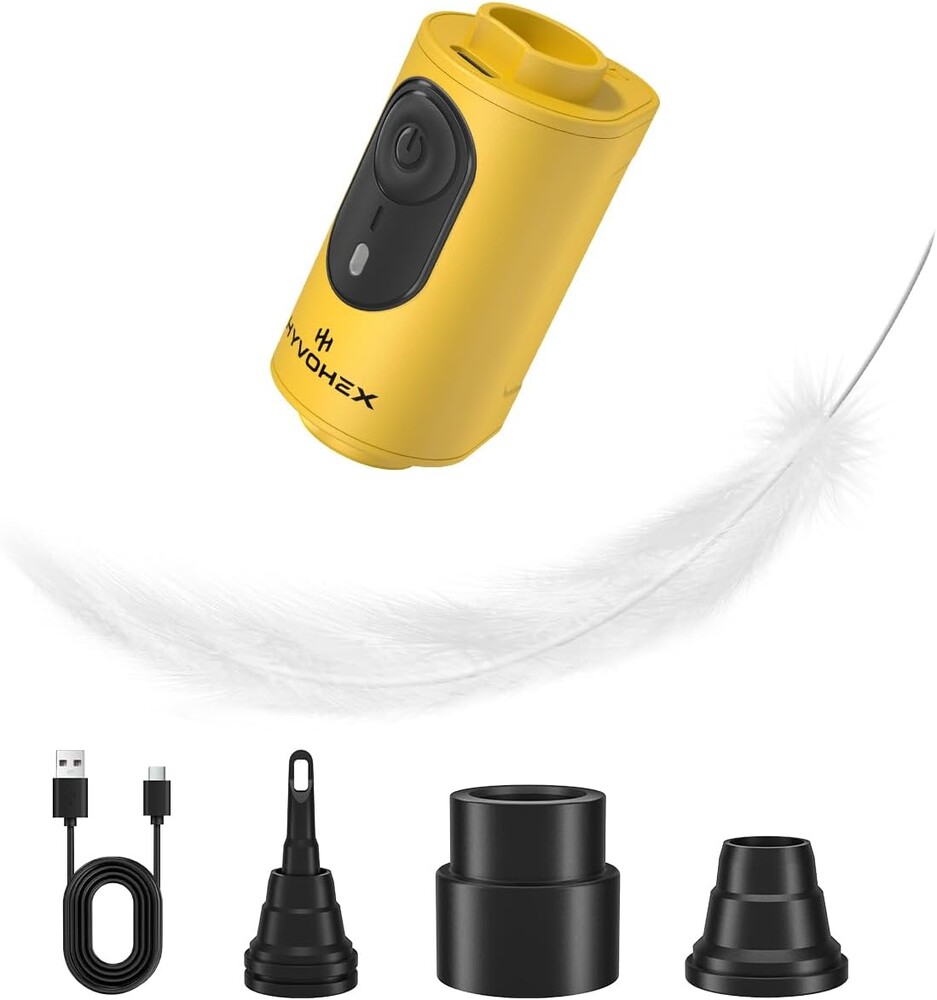 Portable Air Pump for Inflatables, 2oz Ultra-Fast Mini Electric Air Pump with Rechargeable to Inflate Deflate, Air Mattress Pump Perfect for Camping, Pool Floats, Sleeping Pads