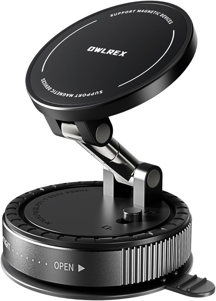 Magnetic Phone Holder for Car, Vacuum Suction Cup Magsafe Car Phone Mount with Strong Magnet 360° Rotatable Phone Holder for iPhone 15/14/13 Pro Max,Dashboard/Windshield Mount