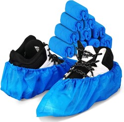 Shoe Covers Disposable Boot Cover Waterproof, Dust proof, 100 Pack(50 Pairs),The Size Fit Most, Non-slip, Blue, Protect Your Shoes, Floor, Carpet