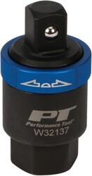 Performance Tool W32137 1/2-Inch Drive Ratcheting Breaker Bar Adapter - Converts Breaker Bar or Sliding T-Handle into Ratchet - Reversible Ratcheting Mechanism with Anodized Switch Collar